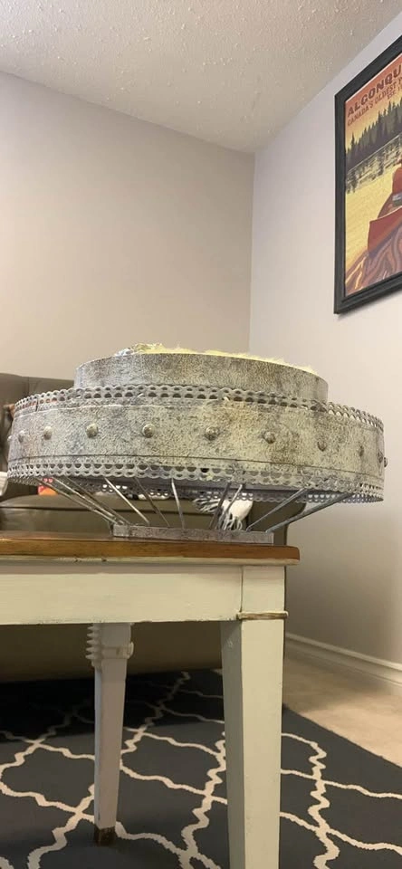 French Country Semi-Flush Mount Ceiling Light | 14” Brushed Nick - photo 3