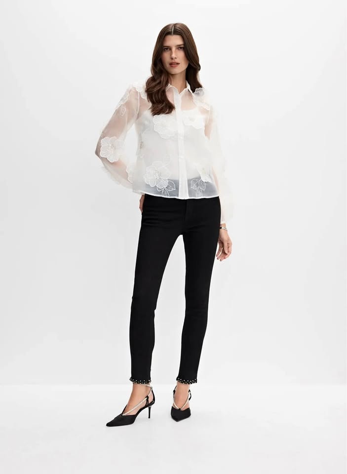 Melanie Lyne Organza Shirt - Size 2 (Fits Medium)