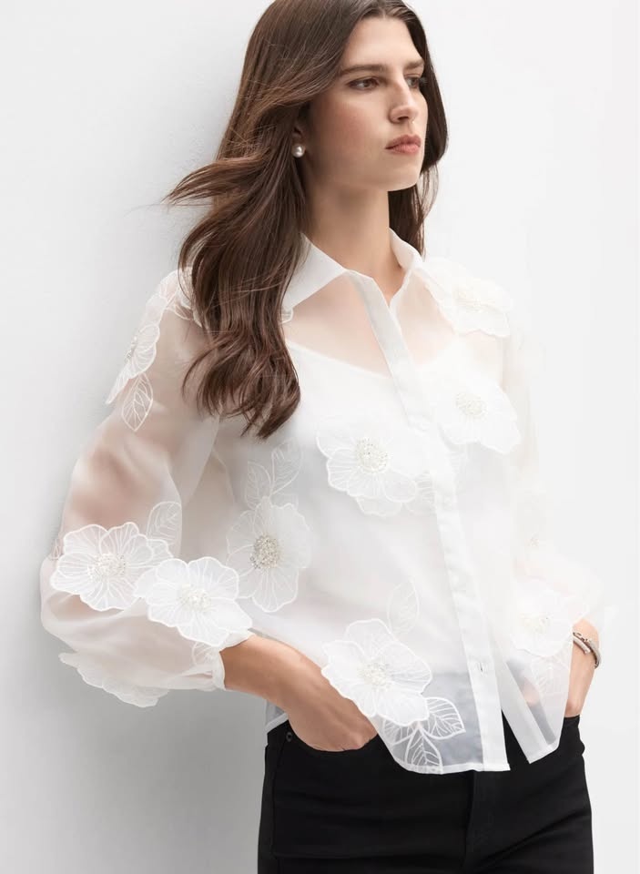 Melanie Lyne Organza Shirt - Size 2 (Fits Medium) - photo 3