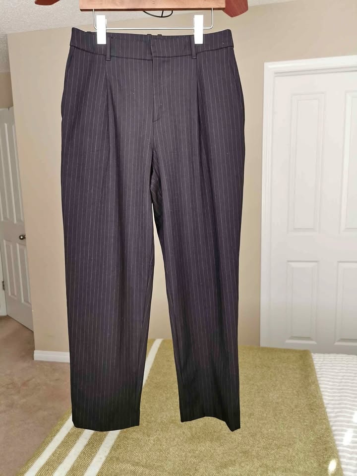 Women's HEATTECH Pleated Tapered Pants (Stripe) Size M - photo 2