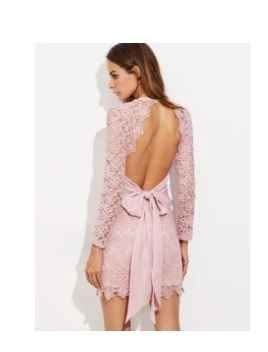 Pink Lace Mini Dress Size Small - photo 3