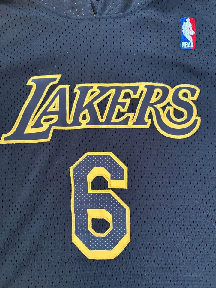 LeBron James LA Lakers Hooded Mesh Jersey - Excellent Condition - photo 2