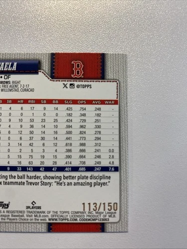 2026 Topps Series 1 Blue Rainbow Foil #101 Ceddanne Rafaela /150 - photo 3