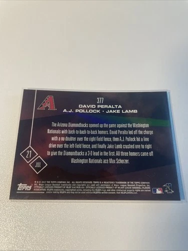 2017 Topps Now #377 Jake Lamb A.J. Pollock David Peralta - photo 2