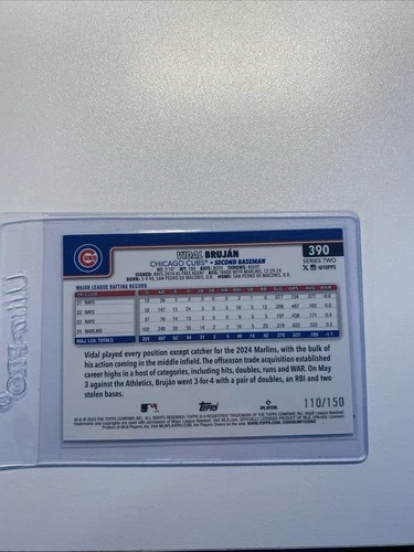 2025 Topps Series 2 Vidal Brujan #390 Blue Holofoil /150 - photo 2