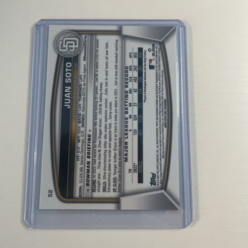 2023 Bowman Juan Soto #52 Mojo Refractor - photo 3
