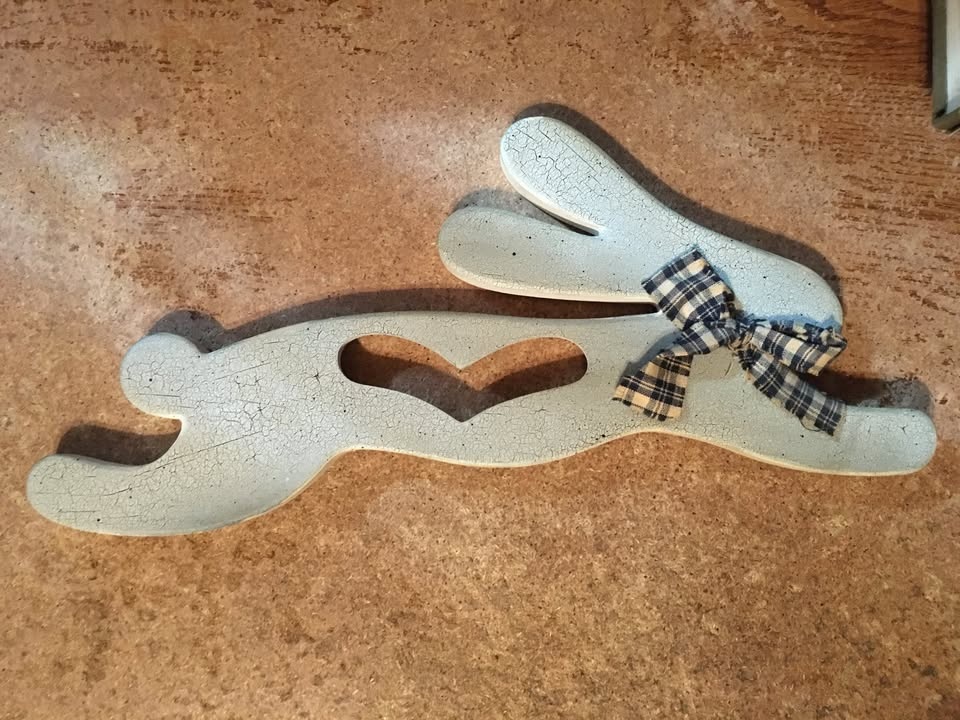 Rabbit With Heart and Bowtie Wall Decor 16.5" X 8"