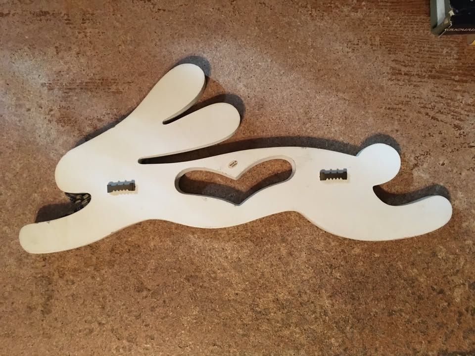 Rabbit With Heart and Bowtie Wall Decor 16.5" X 8" - photo 2