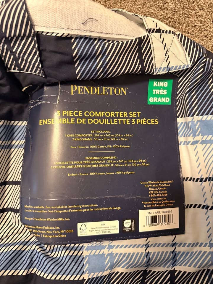 Pendleton 3-Piece King Comforter Set – Blue Plaid - photo 4