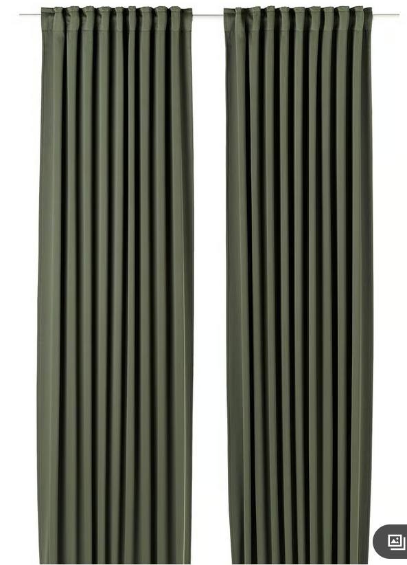 2 Ikea Deep Teal Blackout Curtains - photo 3