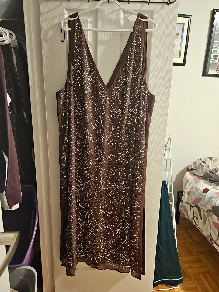 NWT XXL H&M Burgundy Beaded Dress