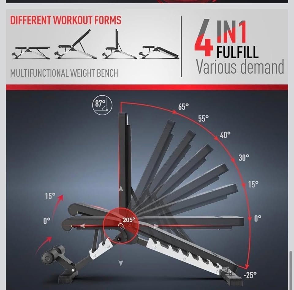JOROTO Adjustable Weight Bench with 772LBS - photo 3