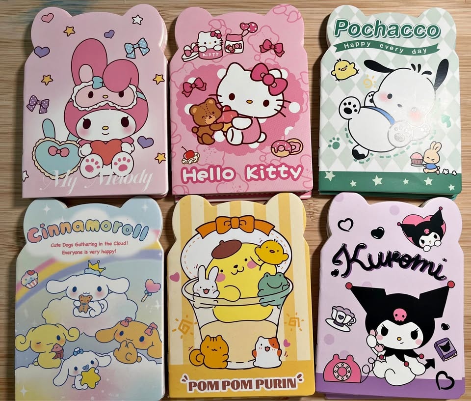 6pcs Sanrio Notebooks (Kuromi, Melody, Cinnamoroll, etc.)