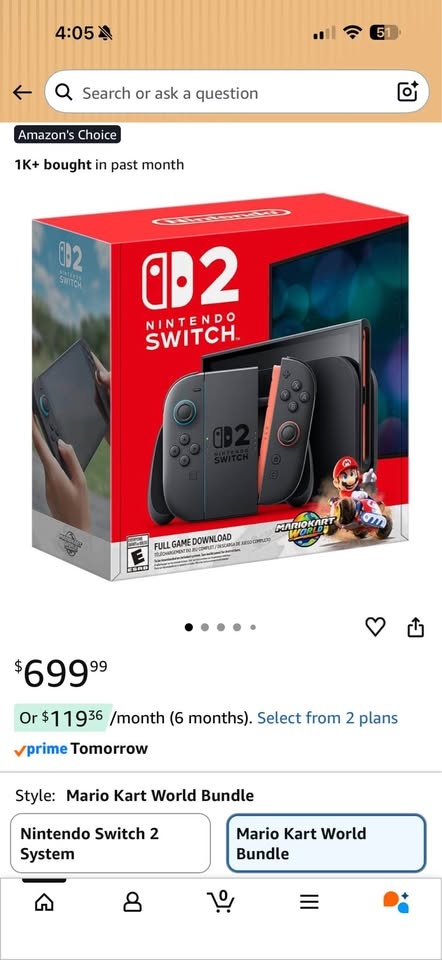 Bnew Sealed Nintendo Switch 2 mario kart bundle - photo 3