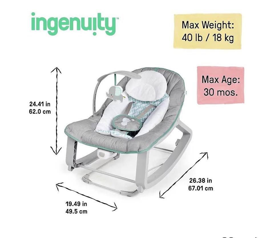 Ingenuity Keep Cozy 3-in-1 Baby Bouncer/Rocker
