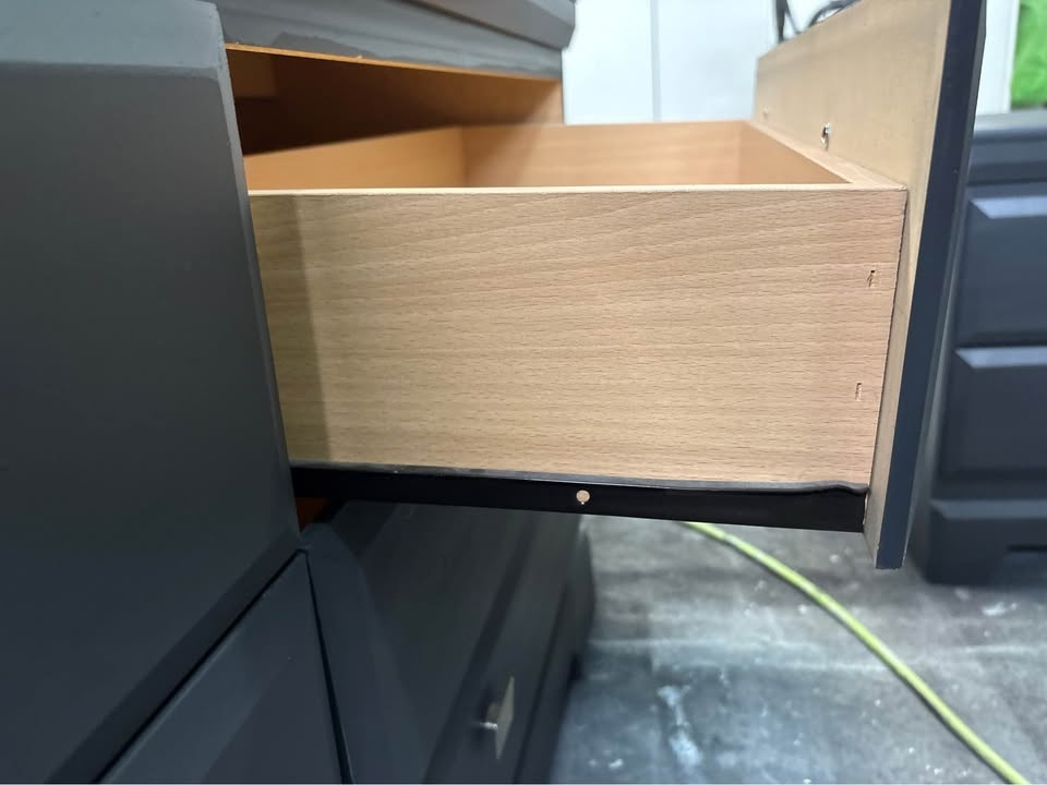 Beautiful black storage dresser with chrome handles - like new - photo 2