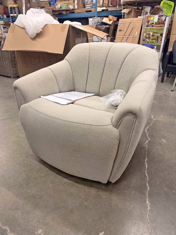 Fiona Fabric Swivel Chair with Power Footrest