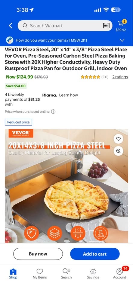 BRAND NEW carbon steel pizza plate 20” x 14” x 3/8” - photo 2