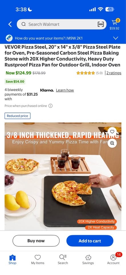 BRAND NEW carbon steel pizza plate 20” x 14” x 3/8” - photo 3