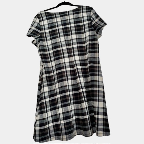 Jessica Women's XL Vintage Plaid Mini Dress Black White Green Ma - photo 3