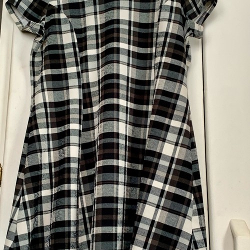 Jessica Women's XL Vintage Plaid Mini Dress Black White Green Ma - photo 4