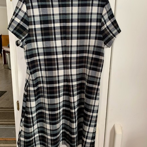 Jessica Women's XL Vintage Plaid Mini Dress Black White Green Ma - photo 5