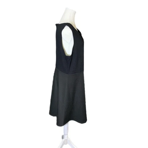 Reitmans Black Textured Quilted Sleeveless A-Line Dress XL - photo 2