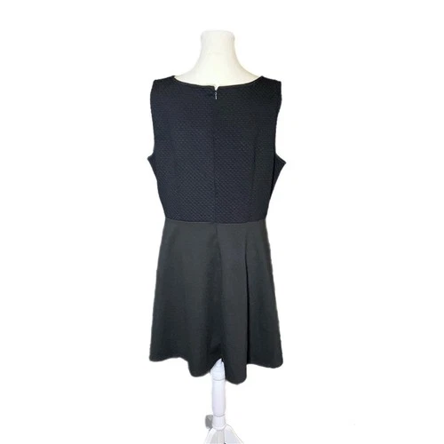 Reitmans Black Textured Quilted Sleeveless A-Line Dress XL - photo 3