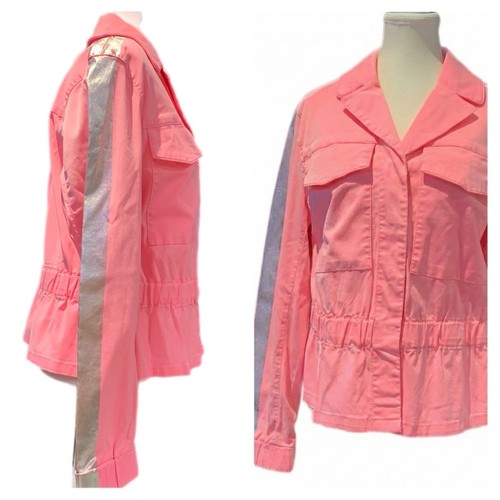 Marc Aurel Womens Lyocell Neon Pink Utility Jacket Silver Stripe