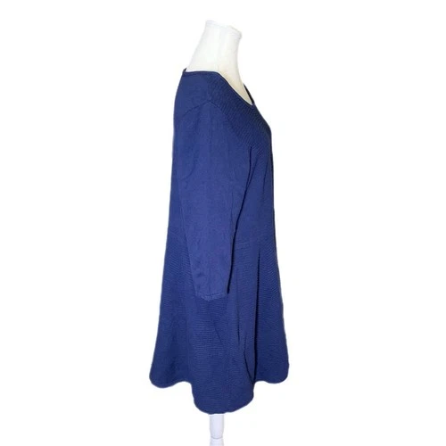 JustFab Royal Blue Ribbed Knit Fit & Flare Dress - 3X - photo 3