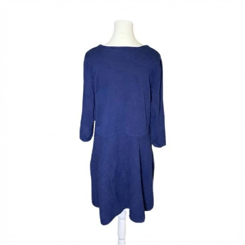 JustFab Royal Blue Ribbed Knit Fit & Flare Dress - 3X - photo 4