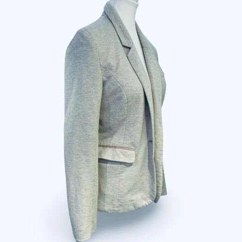 Reserved Gray & Pink Jersey Blazer Women’s 38 Rare Elbow Patches - photo 3