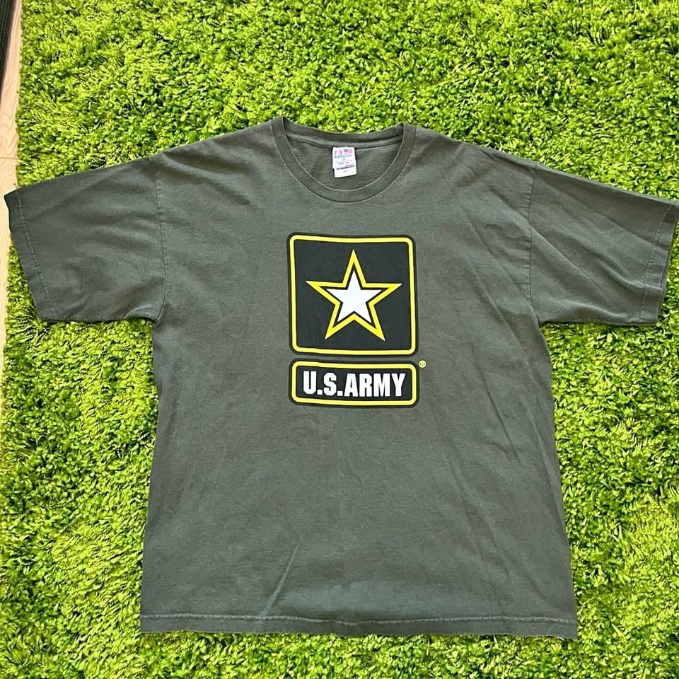 Bayside USA Army Star T-Shirt XL Military Green