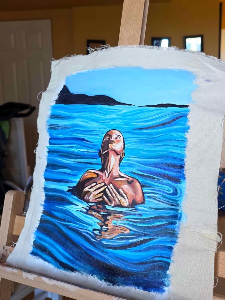 ACRYLIC PAINTING of woman water - photo 2