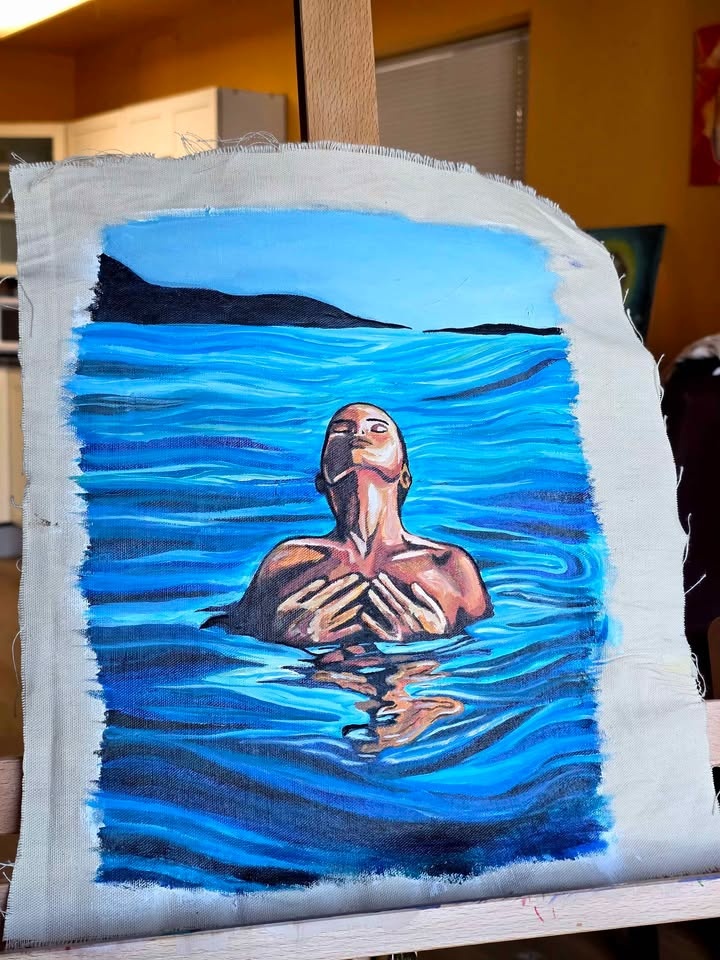 ACRYLIC PAINTING of woman water - photo 3