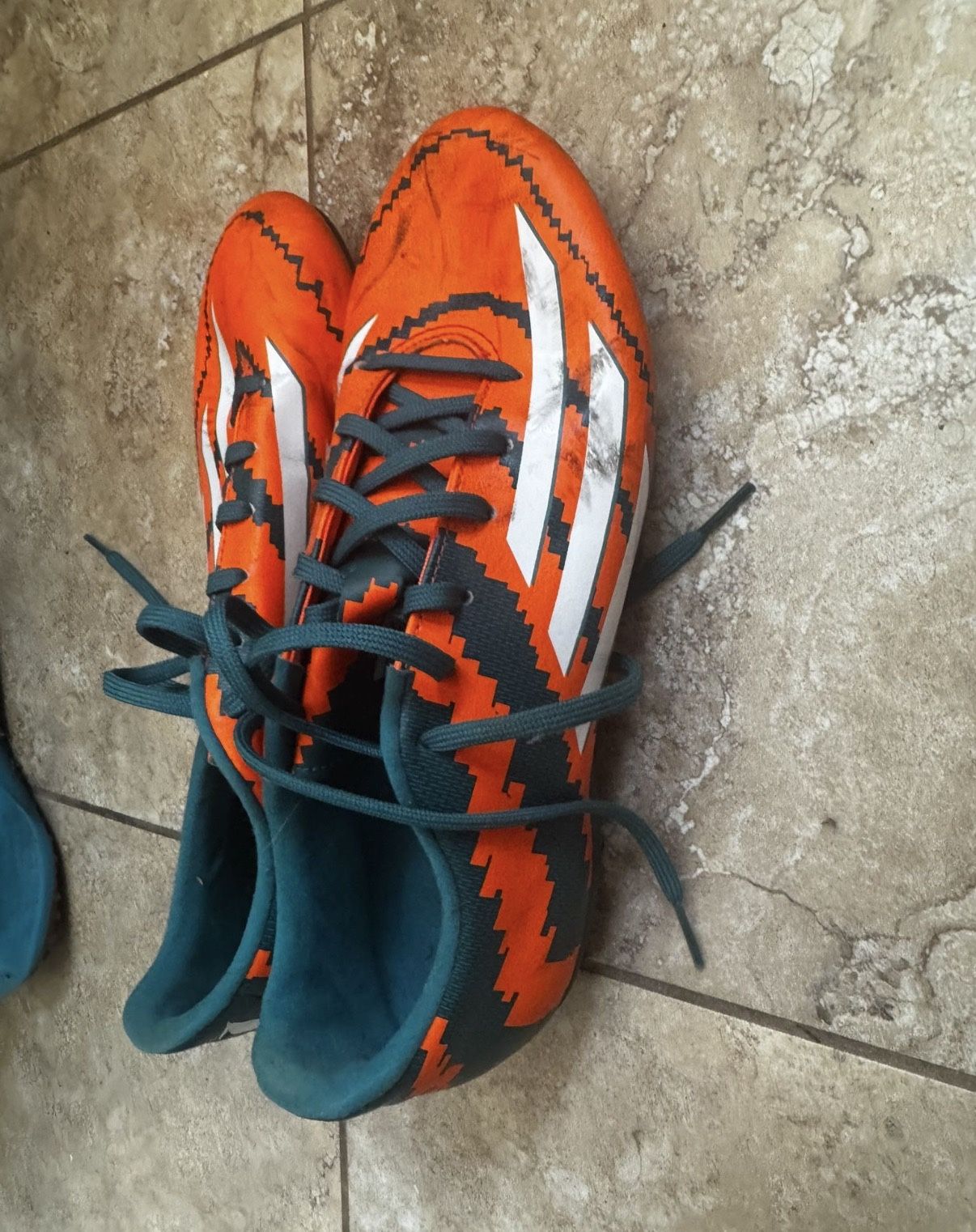 Adidas F50 Adizero Messi 10.1 Soccer Cleats - Orange/Green - Siz