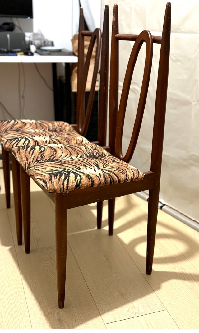 Set of 2 Vintage Solid Wood Dining Chairs - photo 2