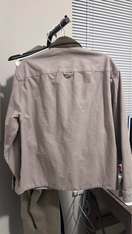 Abercrombie & Fitch Corduroy Collar Striped Shirt Jacket - Size - photo 3