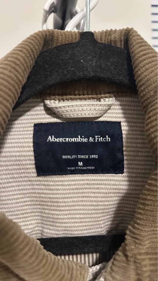 Abercrombie & Fitch Corduroy Collar Striped Shirt Jacket - Size - photo 4