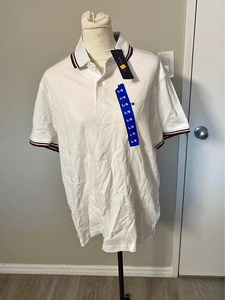 Brand New Tommy hilfiger White Polo Shirt L/G