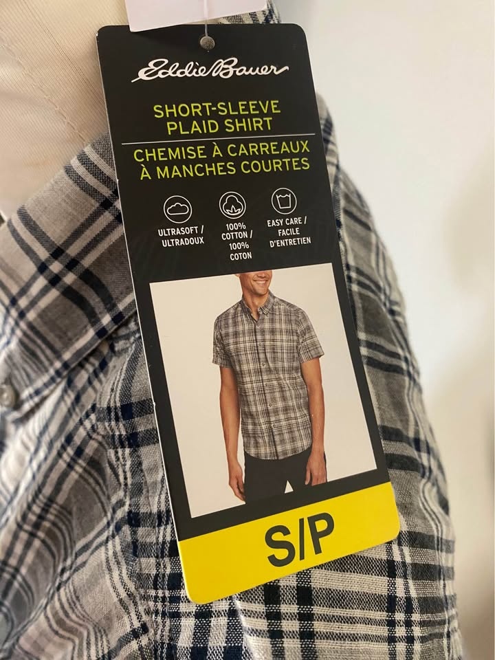 BNWT Eddie Bauer Short-Sleeve Plaid Shirt S/P - photo 2