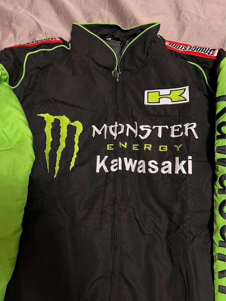 NEW VINTAGE KAWASAKI MONSTER F1 RACING JACKET - photo 2