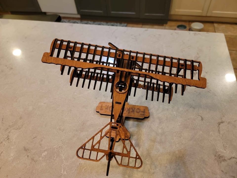 Laser Cut Wooden Fokker DR.1 Triplane Model - photo 3