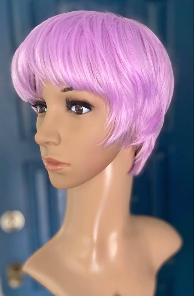 Short Purple Pink Pixie-Cut Synthetic Wig 2155