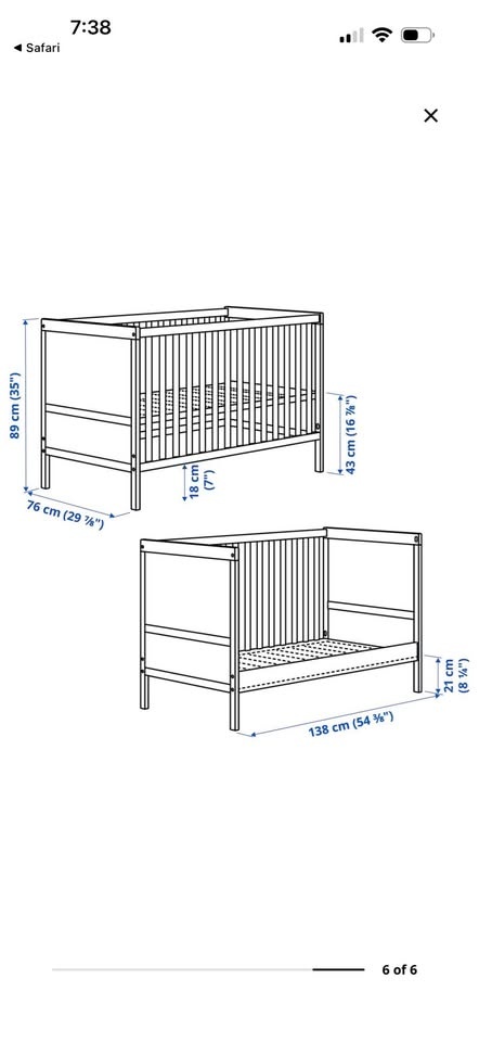 White convertible baby crib - photo 3