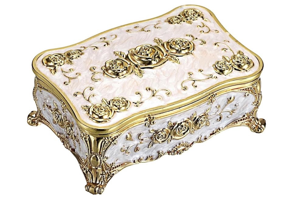 Brand New | Vintage Jewelry Box Roses Embossed Design