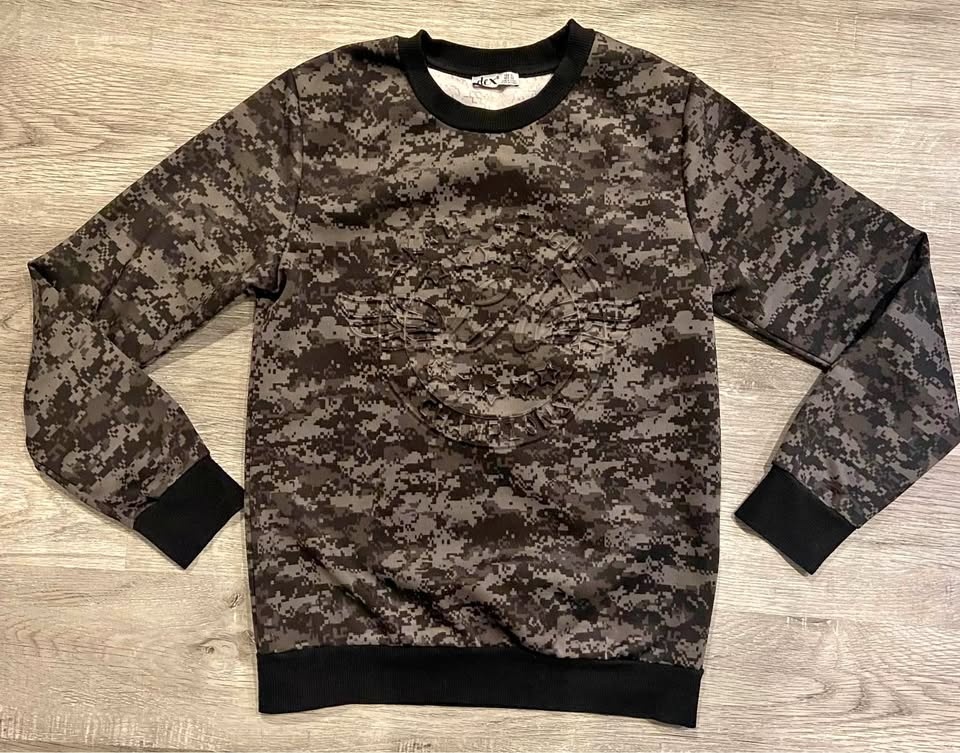 EUC Dex Boys Long-Sleeved Sweater Camo Minecraft Black/Grey (Yo