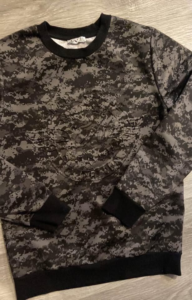 EUC Dex Boys Long-Sleeved Sweater Camo Minecraft Black/Grey (Yo - photo 4