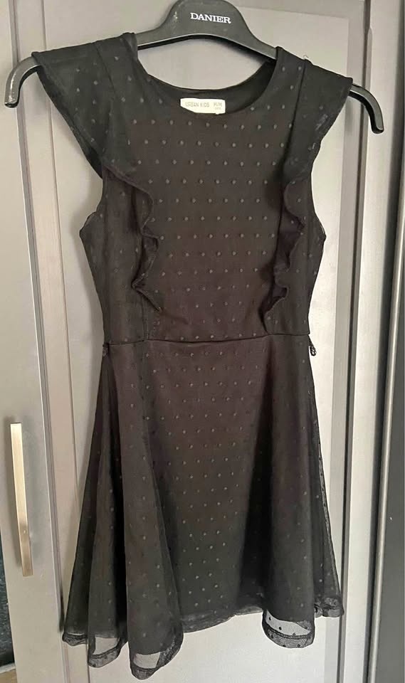 Urban Kids Girls Black Lace Polka Dot Party Dress Size M (10-12)