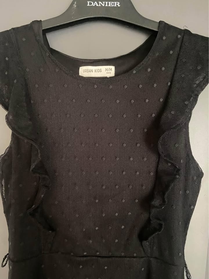 Urban Kids Girls Black Lace Polka Dot Party Dress Size M (10-12) - photo 4